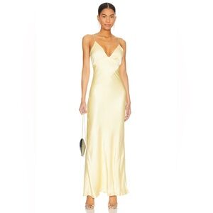 Bardot Light Yellow Satin Dress